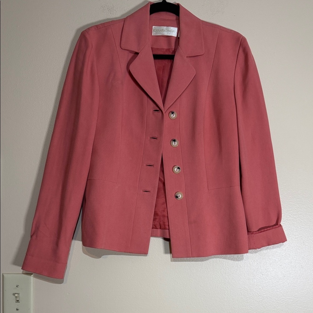 Dana Buchman dusty rose tailored blazer